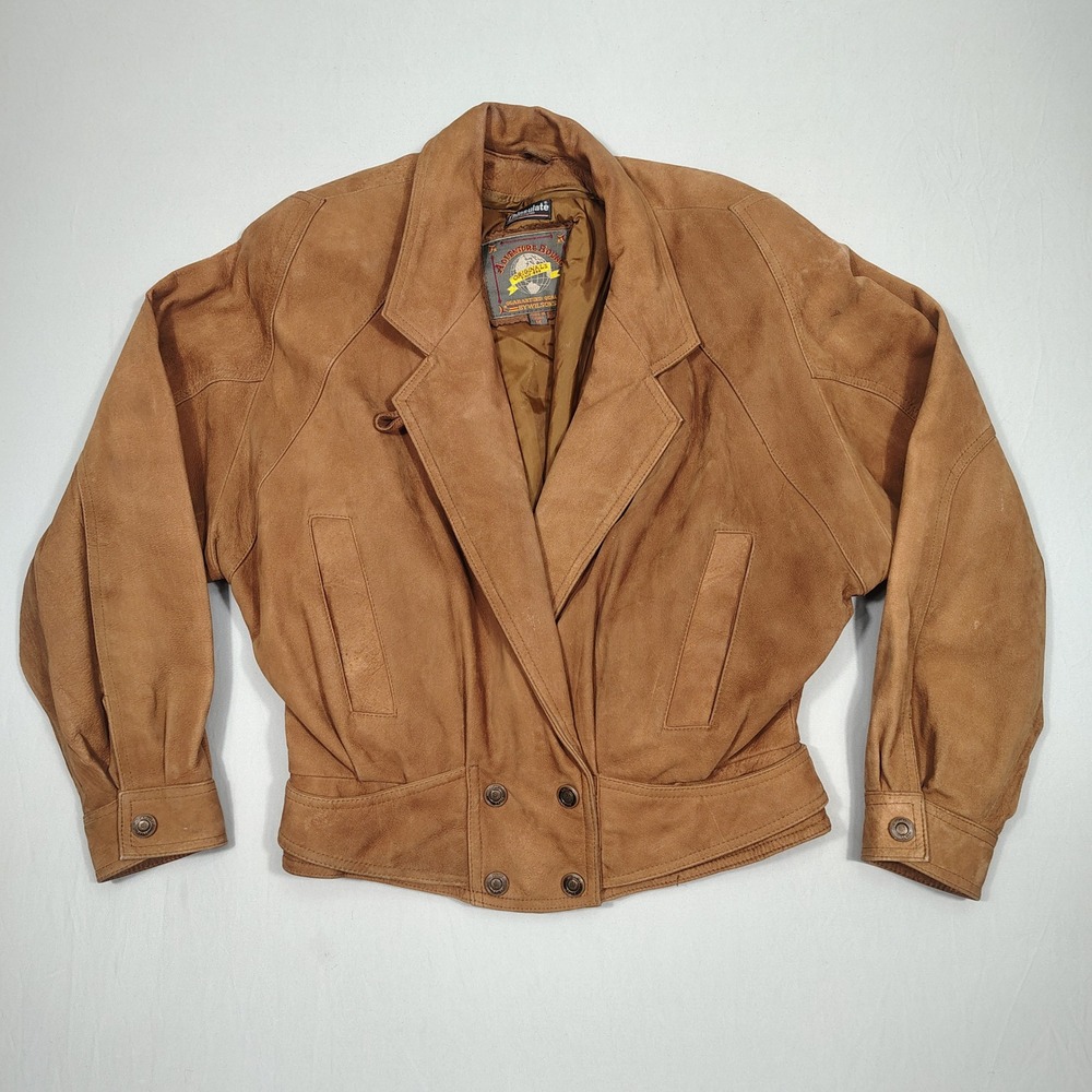 Adventure Bound Wilsons Jacket Womens M Suede Thinsulate Bomber Tan Vintage 0879